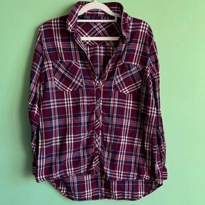 Plaid Button-Up Shirt